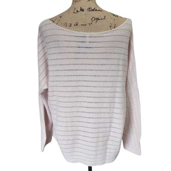 Joie Cashmere & Wool Off the Shoulder Boat Neck Blush Pink Sweater - Medium - Picture 4 of 6